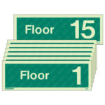 Floor 1-15 Photoluminescent Floor Identification Sign