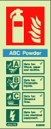 Photoluminescent ABC Power Fire Extinguisher ID Sign