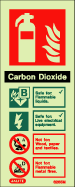 Photoluminescent CO2 Fire Extinguisher ID Sign