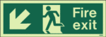 Photoluminescent Fire Escape Route Arrow Down Left