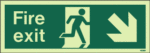 Photoluminescent Fire Escape Route Arrow Down / Right