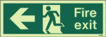 Photoluminescent  Fire Escape Route Arrow Left