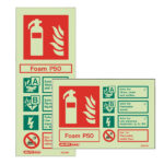 Photoluminescent P50 Foam Extinguisher Sign