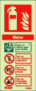 Photoluminescent Water Fire Extinguisher ID Sign