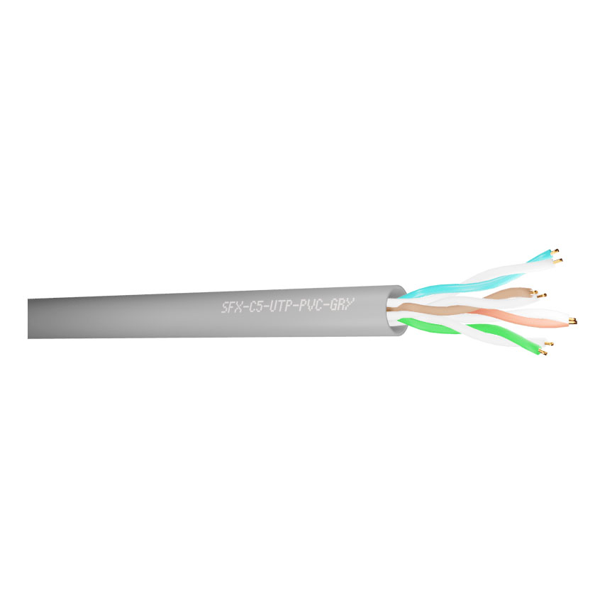 SFX CAT5e UTP PVC Internal Data Cable, Grey, 305m Reel