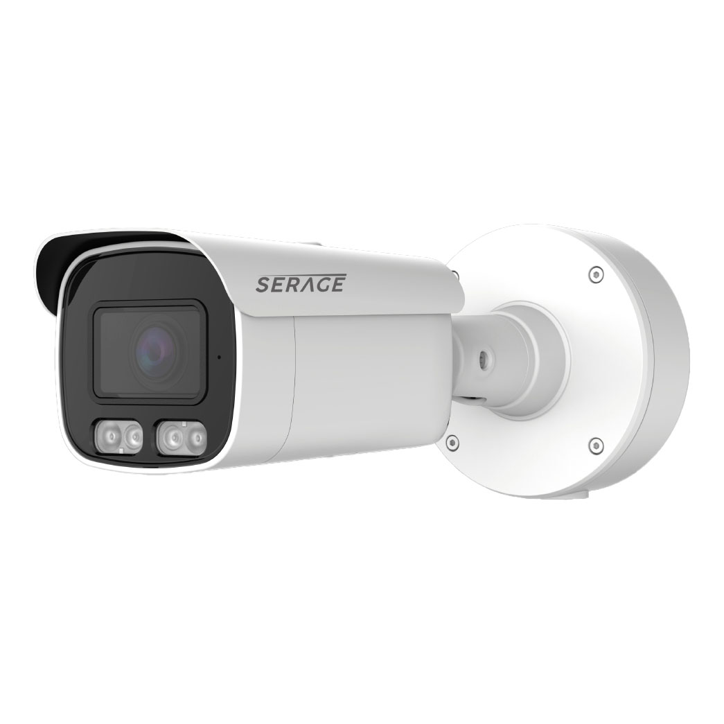 Serage IP Premium 5MP WDR 5-50mm ANPR Night Colour AI Bullet Camera in White