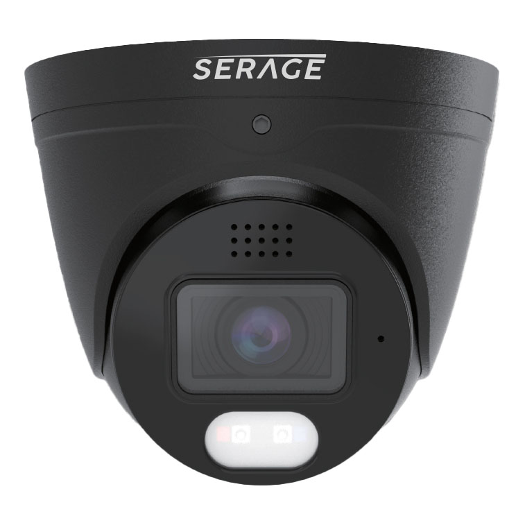 Serage IP Premium 8MP WDR 2.8mm 2-Way Audio Night Colour AI Turret Camera in Black