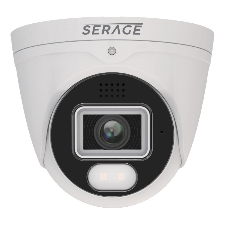 Serage IP Premium 8MP WDR 2.8mm 2-Way Audio Night Colour AI Turret Camera in White
